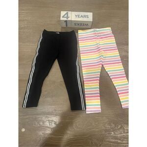 Splendid leggings lot sz 4 girls pants - black racing stripe  - multi NWOT